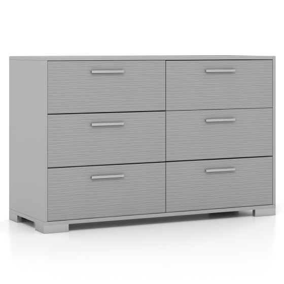 OUTGOO 6 Drawer Storage Cabinet with Metal Legs Handles with Anti-Toppling Devices