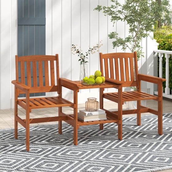 OUTGOO 2-Seater Outdoor Patio Furniture Set with 1.57 Inch Umbrella Hole for Home, Patio, Outdoor and Everyday Use