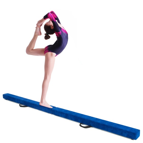 OUTGOO 7 Feet Folding Portable Floor Balance Beam with Handles for Gymnasts