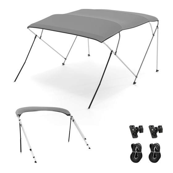 OUTGOO 3-Bow/4-Bow Boat Bimini Top Sun Shade Boat Canopy with Storage Boot for Water Sports, Travel and Outdoor Adventures