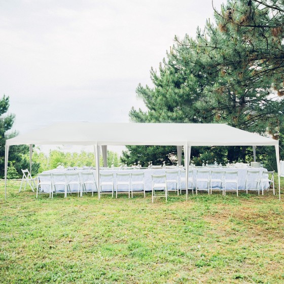 OUTGOO 10 x 30 Feet Canopy Tent with 5 Removable Sidewalls for Party Wedding