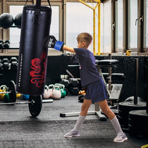 OUTGOO 5 Pieces 40Lbs Filled Punching Boxing Set with Jump Rope and Gloves for Active Play, Training and Family Fun