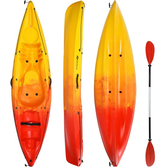OUTGOO Single Sit-on-Top Kayak with Detachable Aluminum Paddles for Water Sports, Travel and Outdoor Adventures