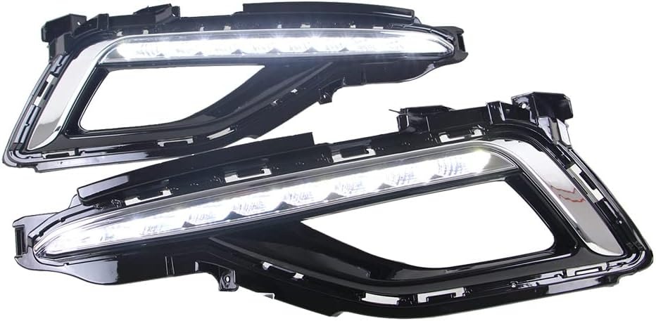 OUTGOO - For 2015-2017 Hyundai Sonata 9th Fog Lamp W/Cover Drl Led Daytime Running Light Left and Right Side 12V