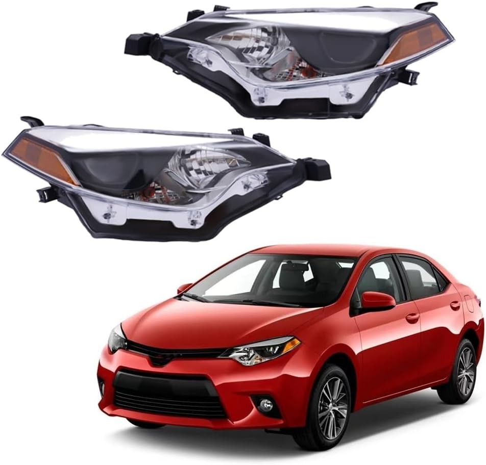 OUTGOO - For 2014 2015 2016 Corolla Built in LED Projector Headlight Headlamp Assembly Replacement Factory Style (Left & Right Side)