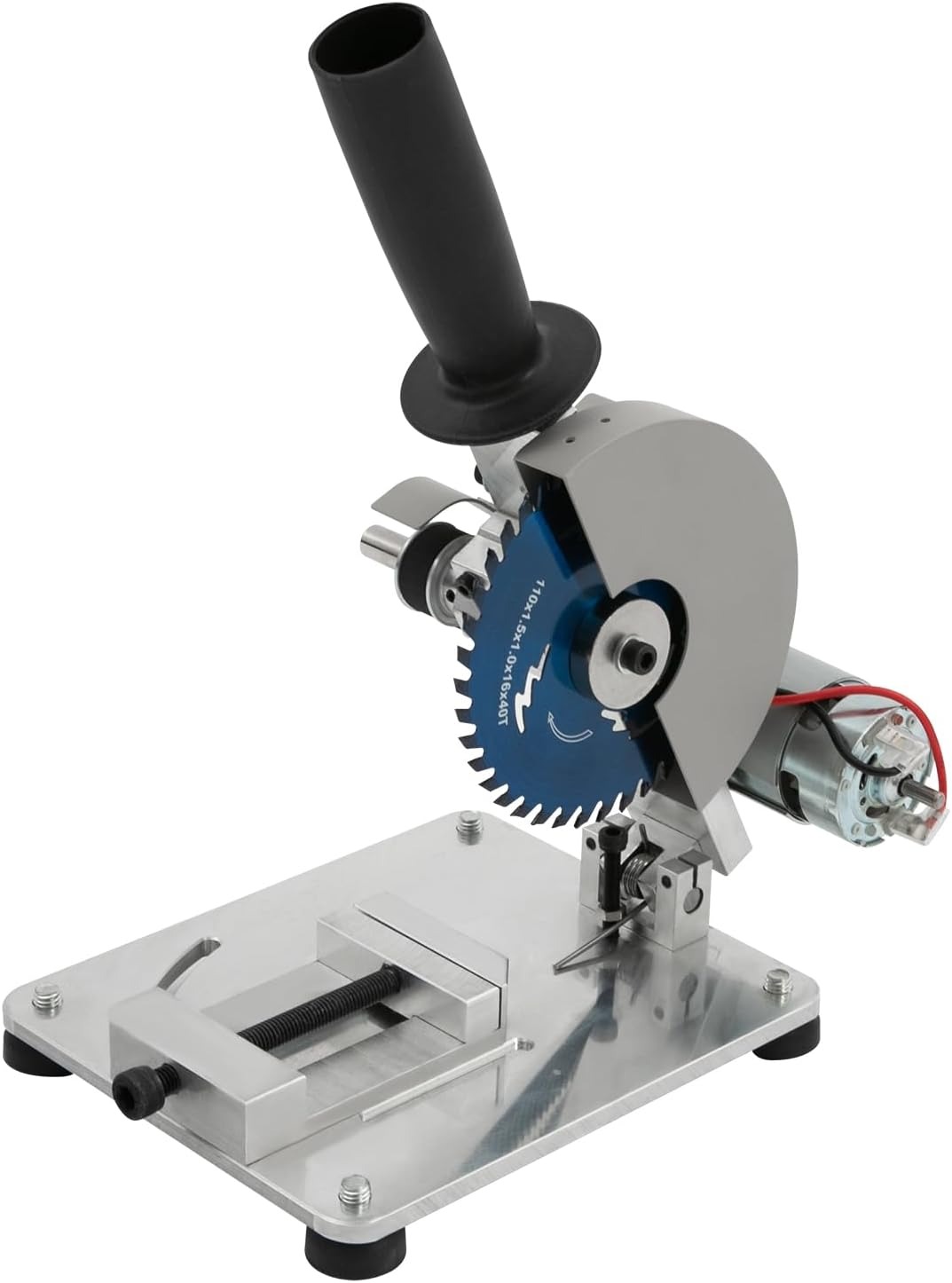 OUTGOO 4" Mini Table Saw, 0-45° Adjustable Multipurpose Portable Tabletop Machine with Protective Cover and Blades, 110V 9000R/Min Miter Saw for Arts Crafts Cutting Wood, Plastic, Metal