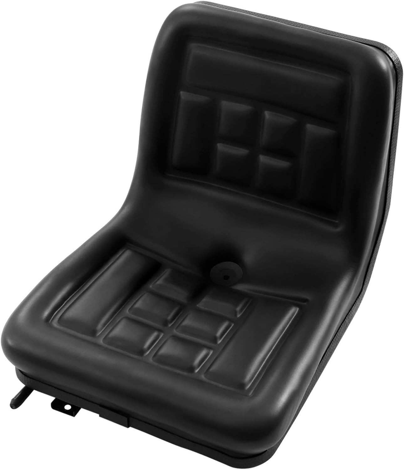 OUTGOO Tractor Seat with Back Rest Compact Narrow Seat Black Tractor Seat with Adjustable Seat with a Drain Hole Universal Tractor Seat Lawn Mower Seat Loader Waterproof Universal Skid Steer Seat