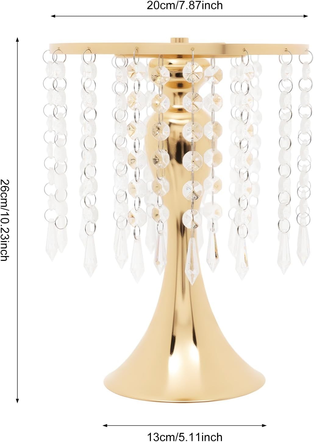OUTGOO 10 Pcs Gold Vases Wedding Centerpieces Flower Stand Table Decor w/Crystal Beads, 11.2 inches Versatile Metal Flower Stands for Anniversary Celebration/Wedding/Party/Birthday Event