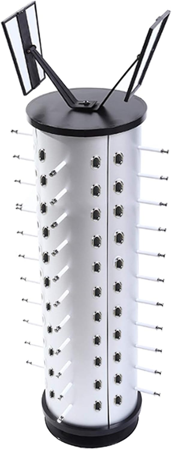 OUTGOO 44 Pairs Eyeglasses Frame Stand, 360 Rotating Sunglasses Rack Eyewear Display Holder with Mirror (Round)