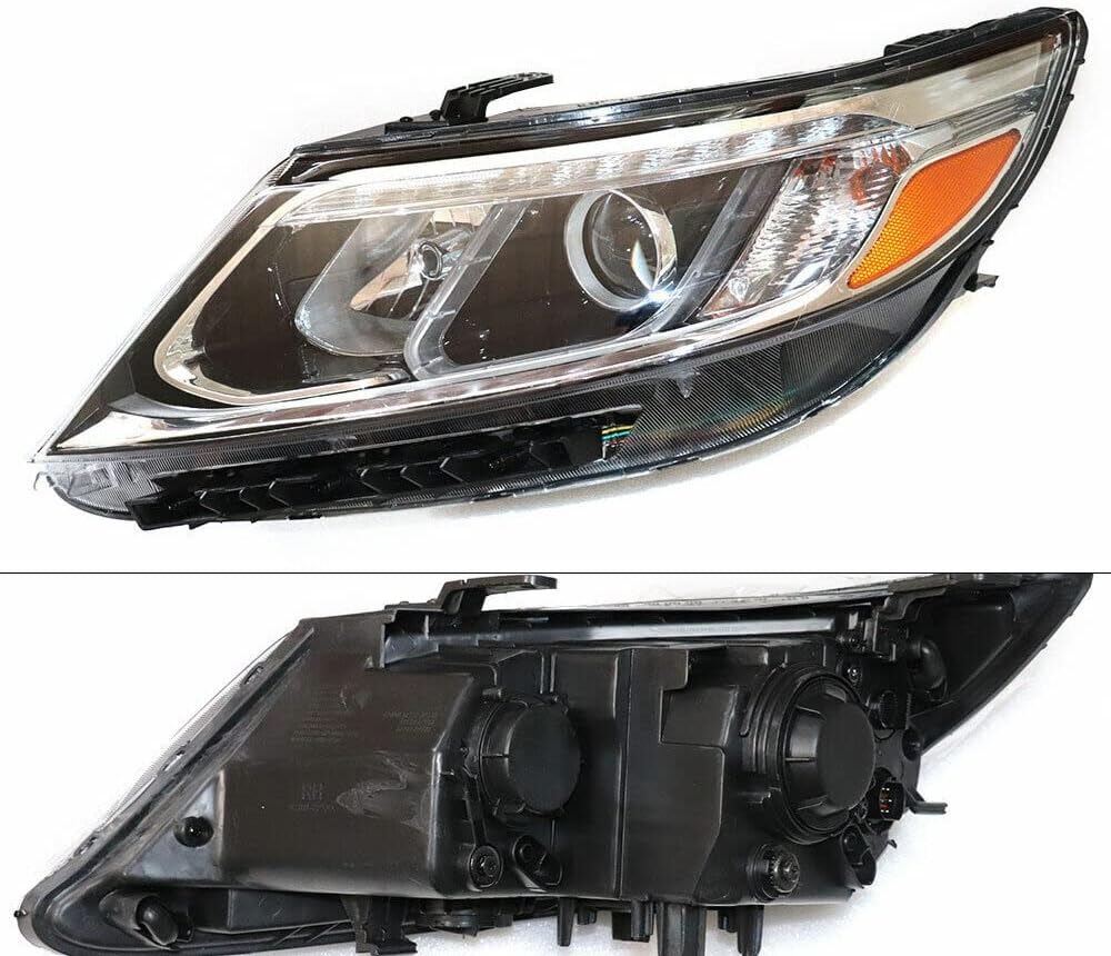 OUTGOO - For 2014 2015 Kia Sorento Ex Sx Halogen Headlight Left Driver Side Headlamp Assembly Replacement Built in LED DRL Factory Style