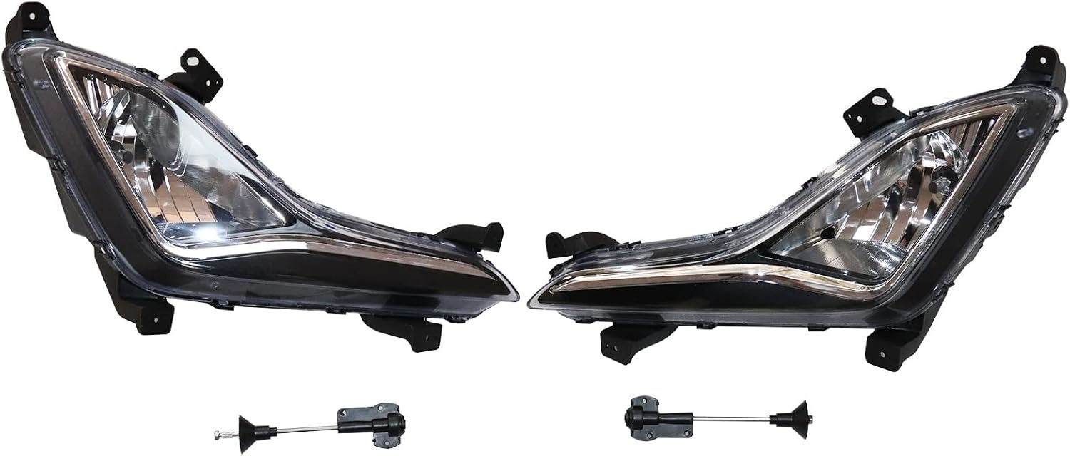 OUTGOO - For 2014 2015 2016 Hyundai Elantra L4 1.8L 2.0L Fog Lights Front Bumper Lamps Kit 1Pair Passenger and Driver Side Clear Lens