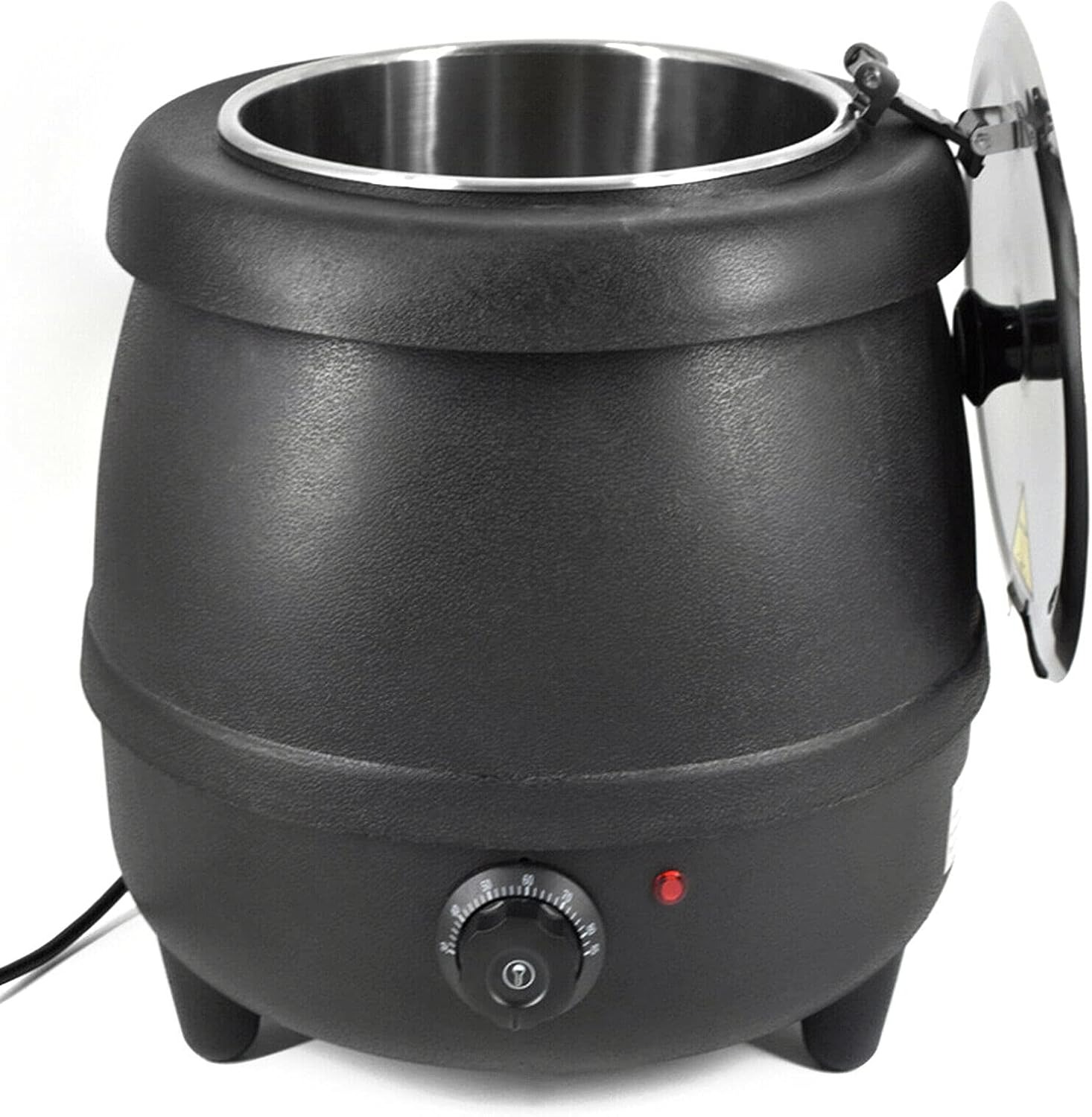 OUTGOO 10L Soup Kettle, 400W PP Shell Commercial Electric Soup Warmer 110V Black Countertop Food Kettle Warmer Restaurant Stainless Steel Pot for Home & Commercial