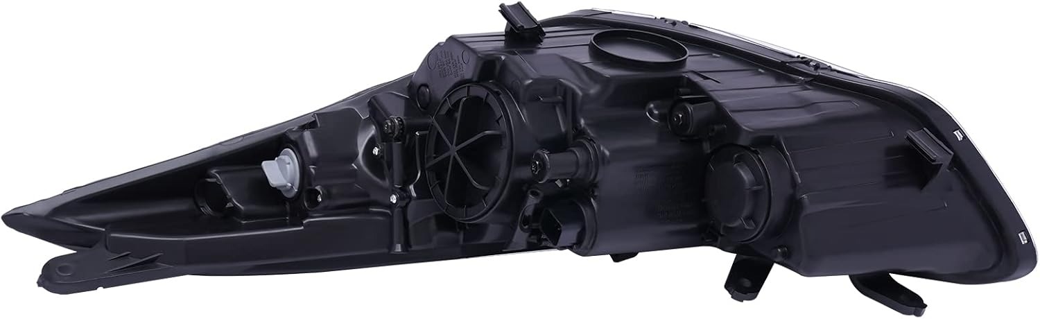 OUTGOO For 2014 2015 2016 Hyundai Elantra Halogen Projector Headlight Right Passenger Side Headlamp Assembly with LED DRL Black & Chrome Housing