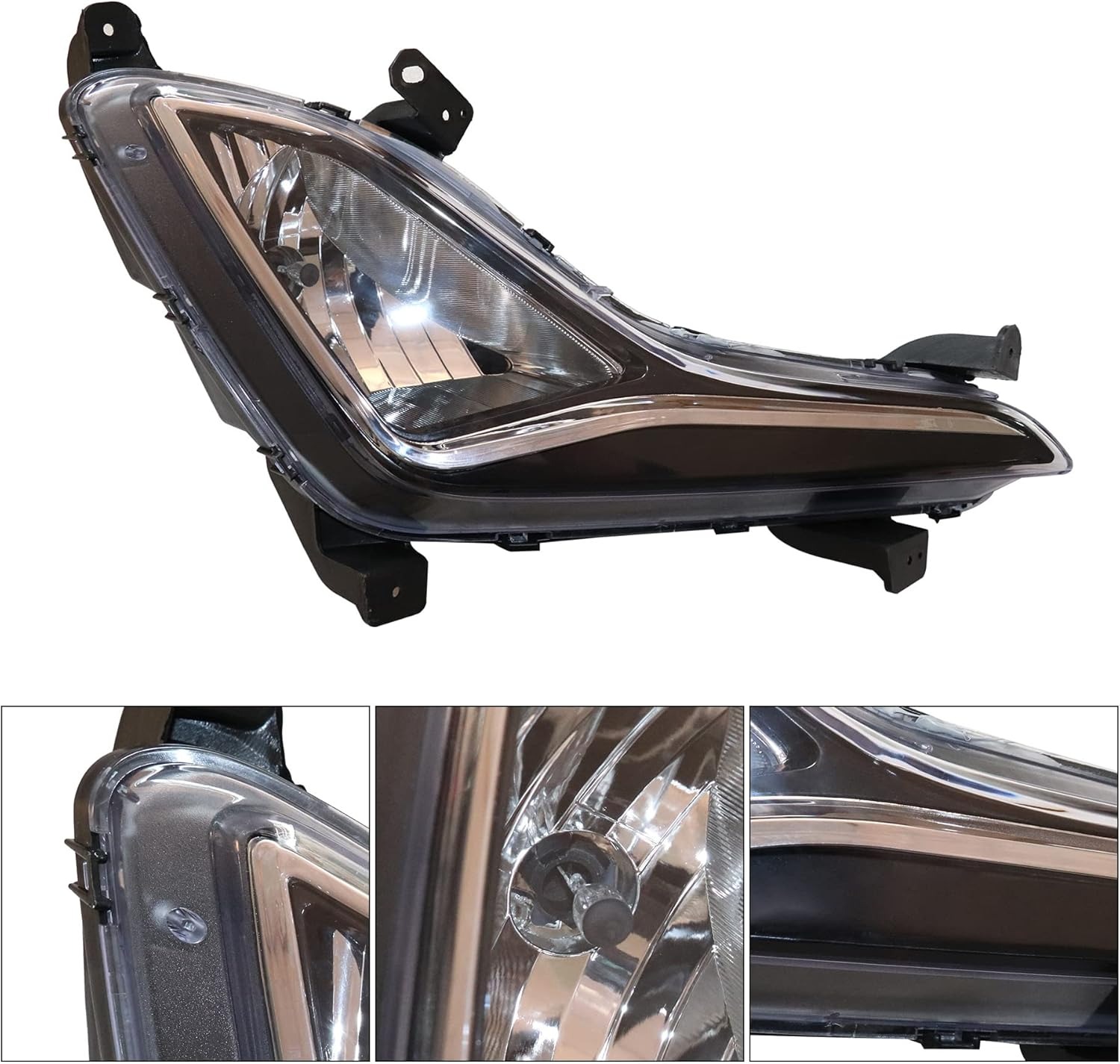 OUTGOO - For 2014 2015 2016 Hyundai Elantra L4 1.8L 2.0L Fog Lights Front Bumper Lamps Kit 1Pair Passenger and Driver Side Clear Lens