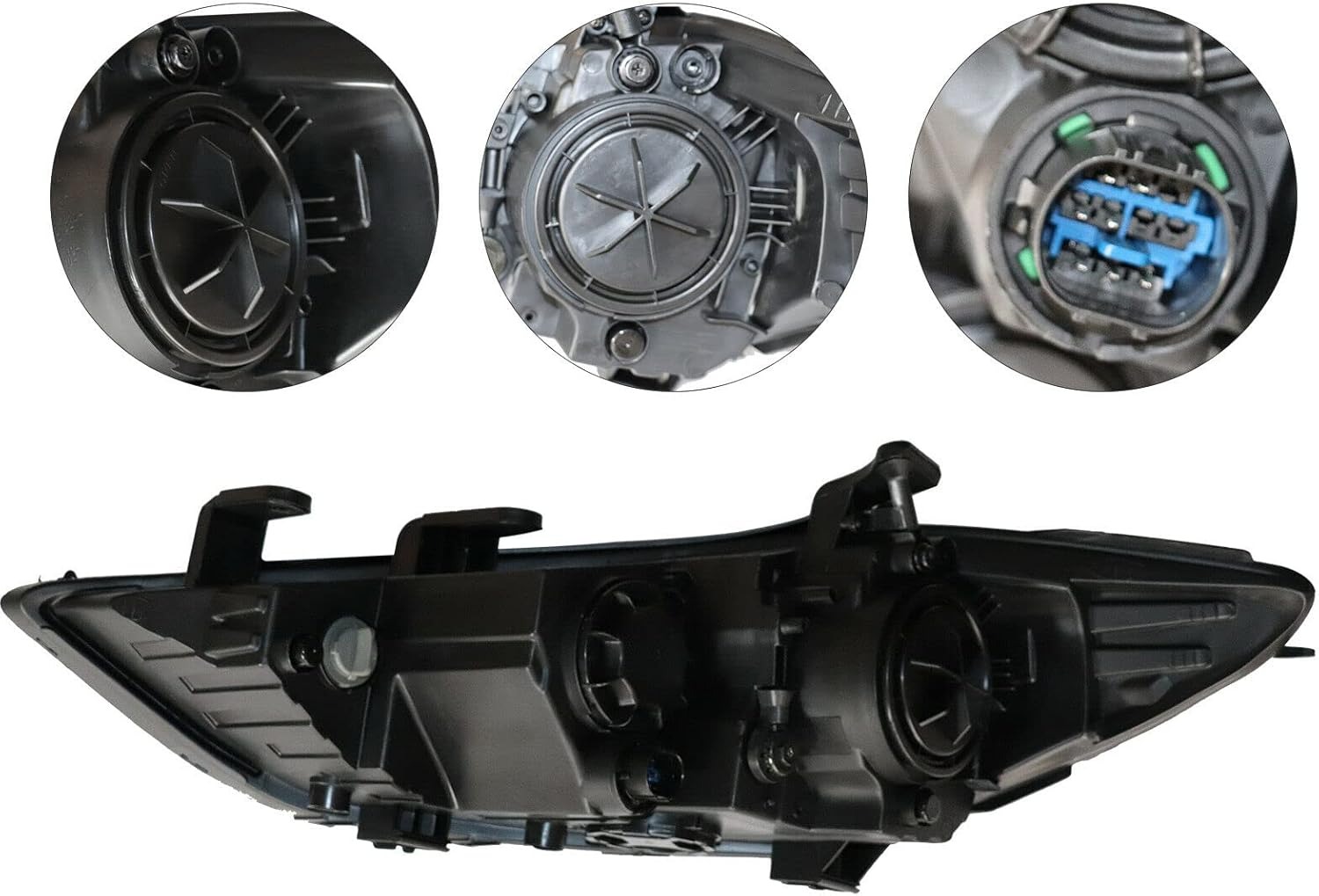 OUTGOO - For 2017 2018 Hyundai Elantra Halogen Headlight Headlamp Assembly Replacement Right Passenger Side Black Housing Clear Lens
