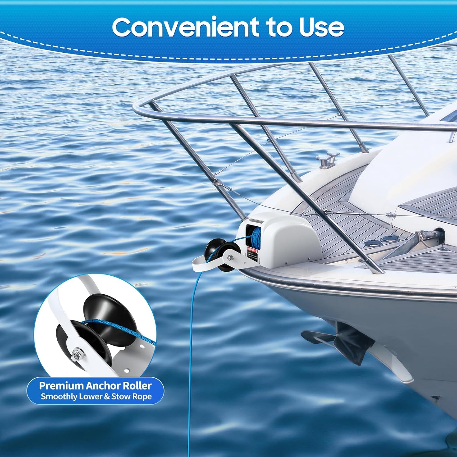 OUTGOO Boat Electric Anchor Winch, Anchors Up to 25/35/45 LBS, 12-Volt DC Boat Anchor Wench with Wireless Remote Control, High-Efficiency Marine Saltwater Anchor Windlass Kit Includes 100-feet Rope