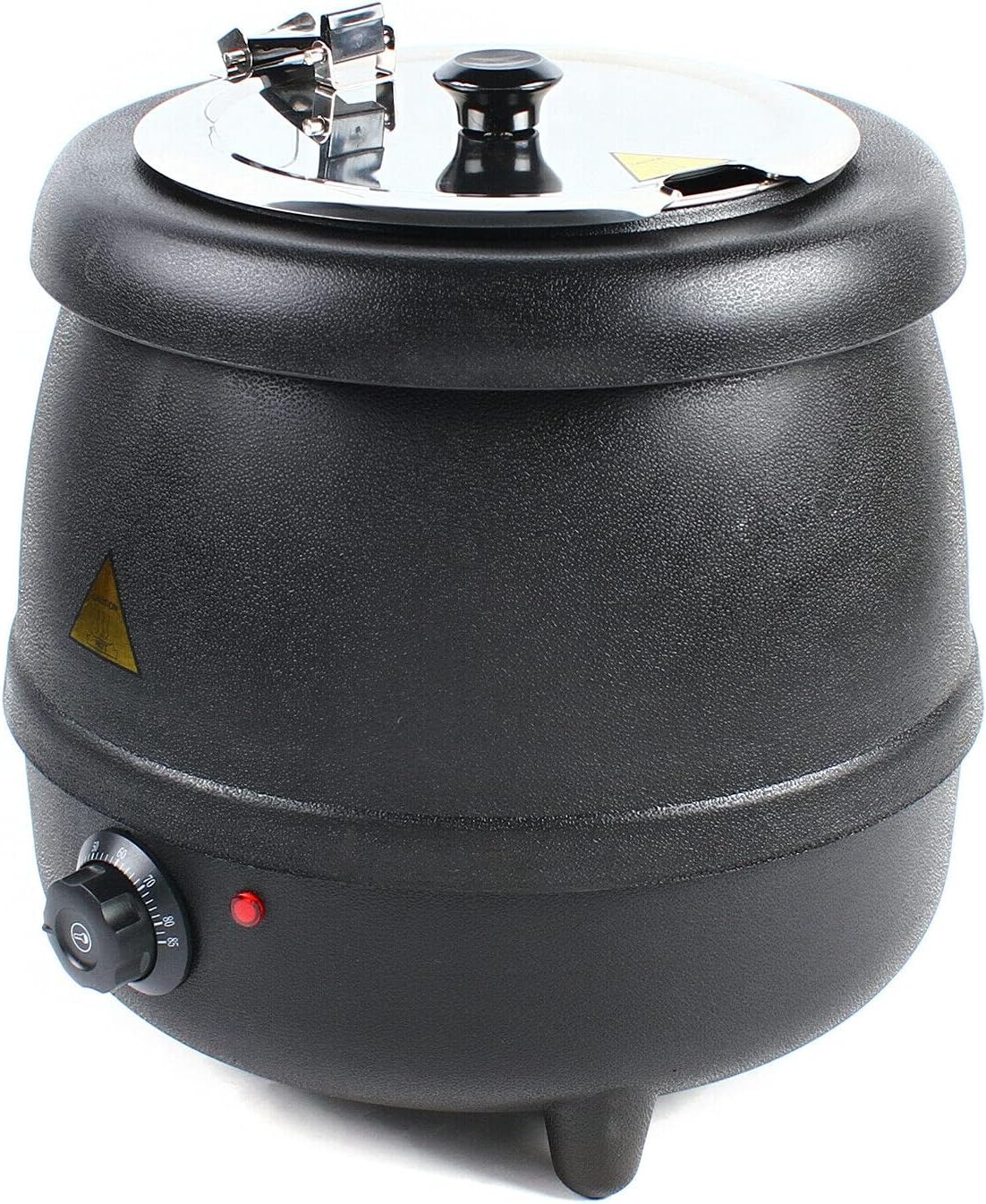 OUTGOO 10L Soup Kettle, 400W PP Shell Commercial Electric Soup Warmer 110V Black Countertop Food Kettle Warmer Restaurant Stainless Steel Pot for Home & Commercial