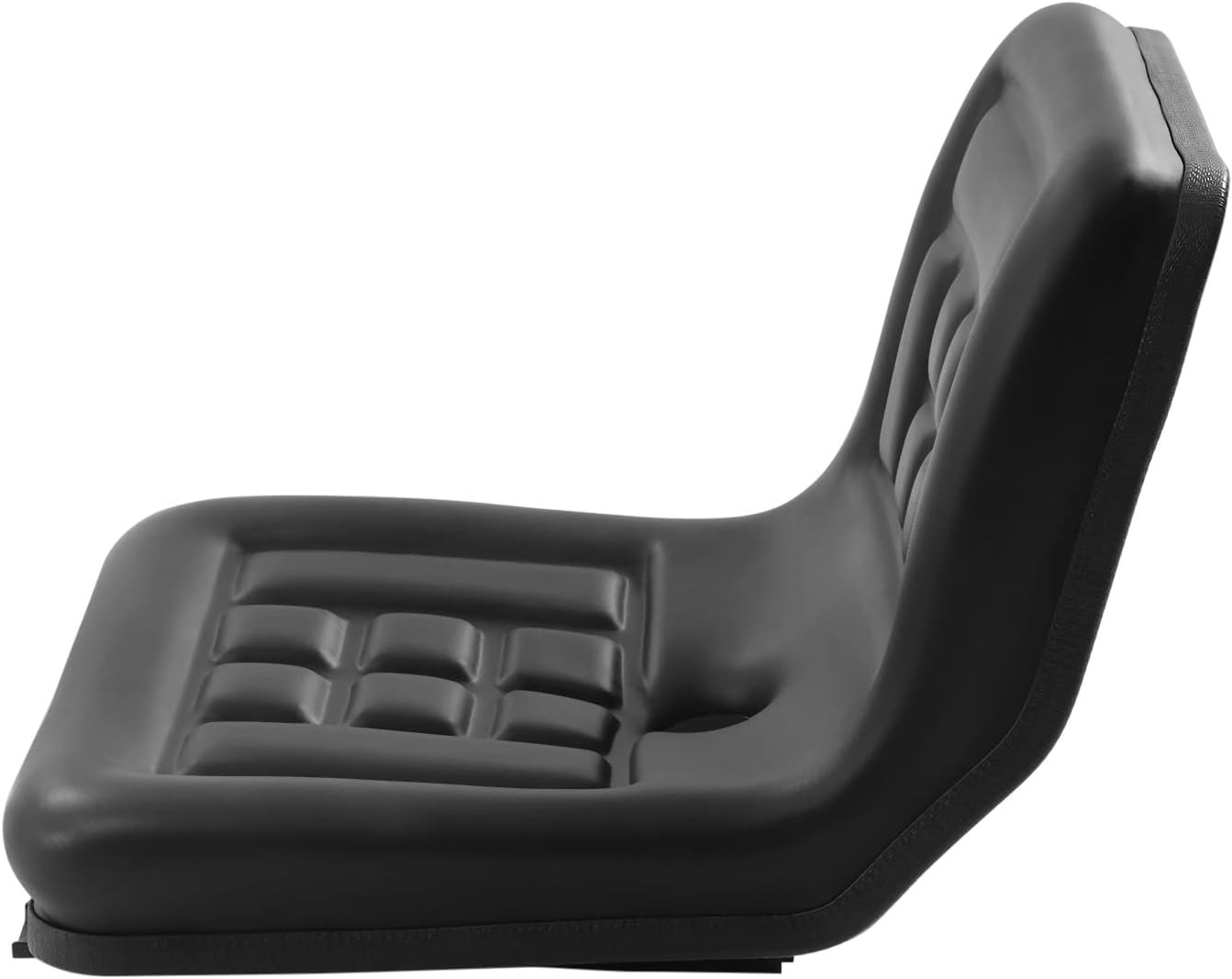 OUTGOO Tractor Seat with Back Rest Compact Narrow Seat Black Tractor Seat with Adjustable Seat with a Drain Hole Universal Tractor Seat Lawn Mower Seat Loader Waterproof Universal Skid Steer Seat