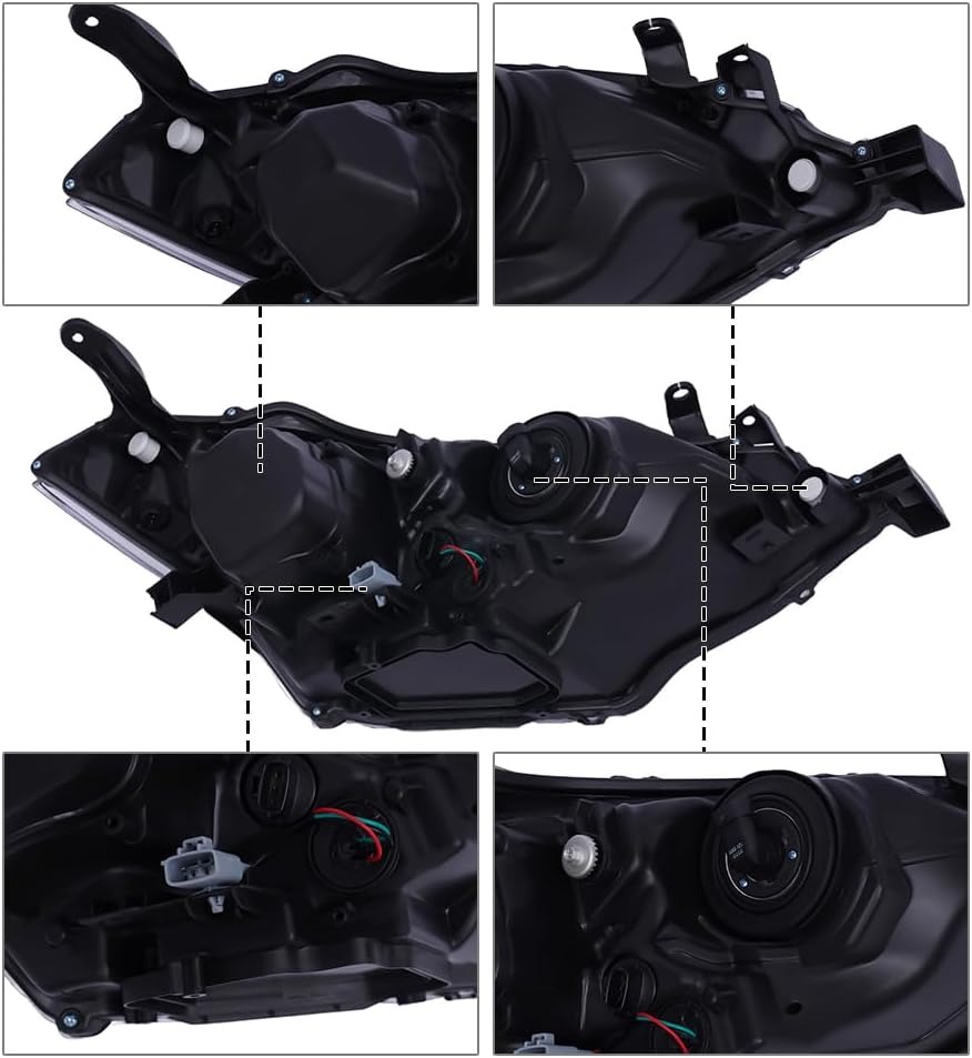 OUTGOO - For 2014 2015 2016 Corolla Built in LED Projector Headlight Headlamp Assembly Replacement Factory Style (Left & Right Side)