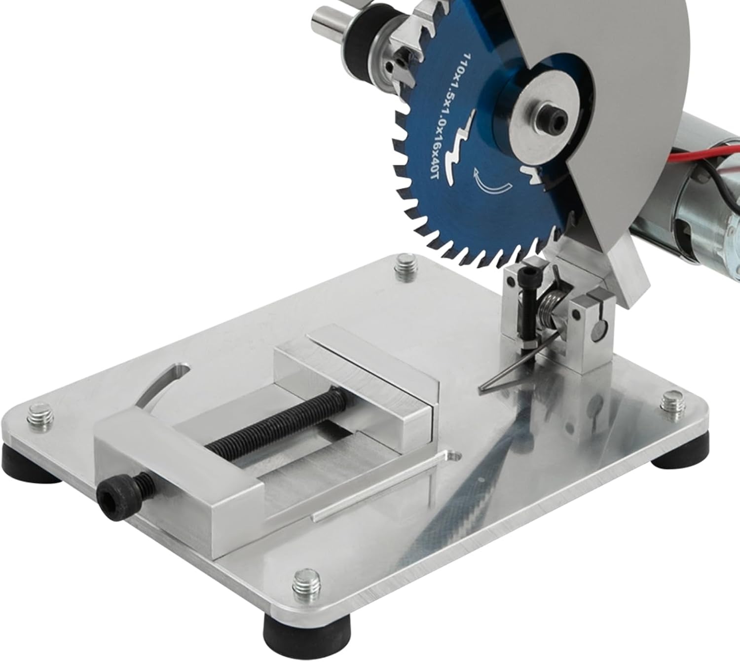 OUTGOO 4" Mini Table Saw, 0-45° Adjustable Multipurpose Portable Tabletop Machine with Protective Cover and Blades, 110V 9000R/Min Miter Saw for Arts Crafts Cutting Wood, Plastic, Metal
