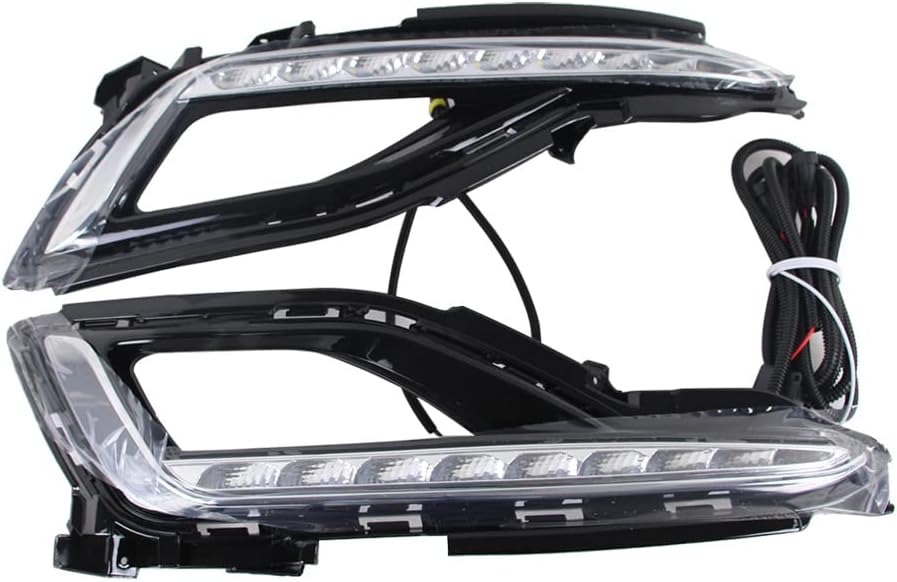 OUTGOO - For 2015-2017 Hyundai Sonata 9th Fog Lamp W/Cover Drl Led Daytime Running Light Left and Right Side 12V