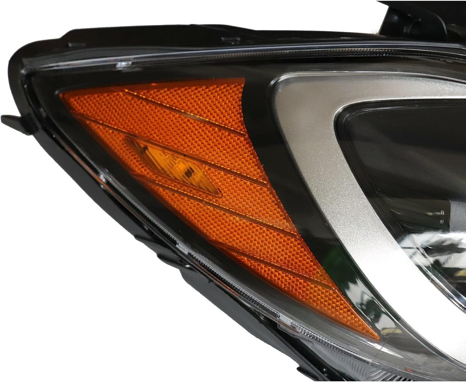 OUTGOO - For 2017 2018 Hyundai Elantra Halogen Headlight Headlamp Assembly Replacement Right Passenger Side Black Housing Clear Lens