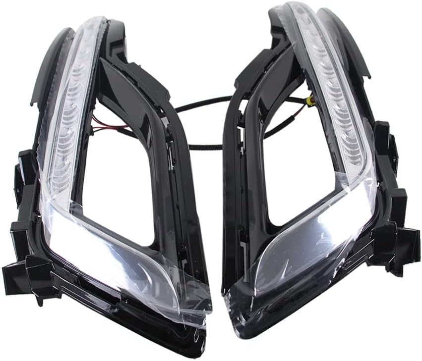 OUTGOO - For 2015-2017 Hyundai Sonata 9th Fog Lamp W/Cover Drl Led Daytime Running Light Left and Right Side 12V