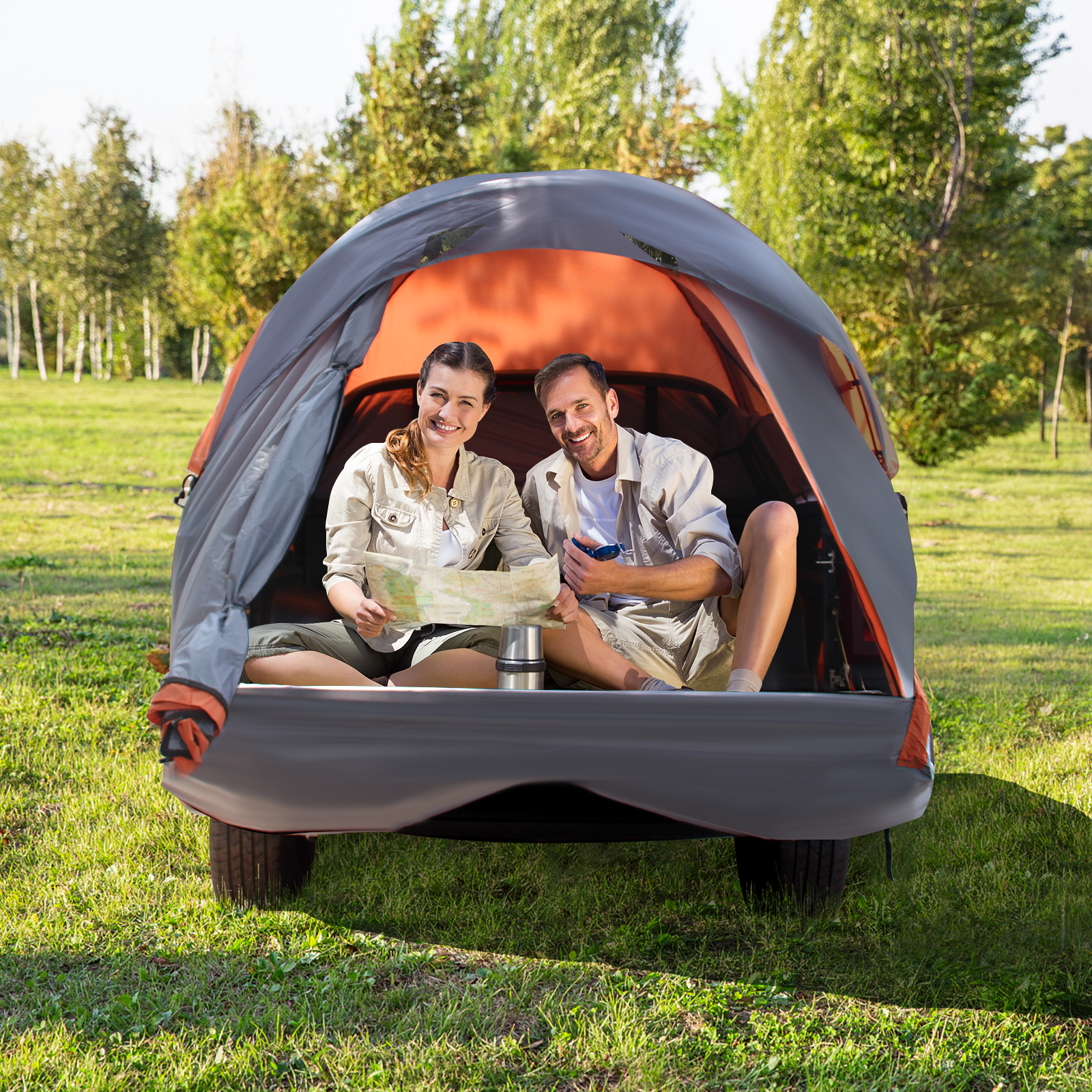 OUTGOO 2 Person Portable Pickup Tent with Carry Bag for Home, Patio, Outdoor and Everyday Use