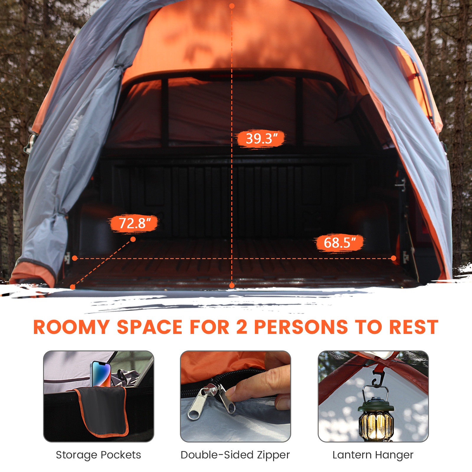 OUTGOO 2 Person Portable Pickup Tent with Carry Bag for Home, Patio, Outdoor and Everyday Use