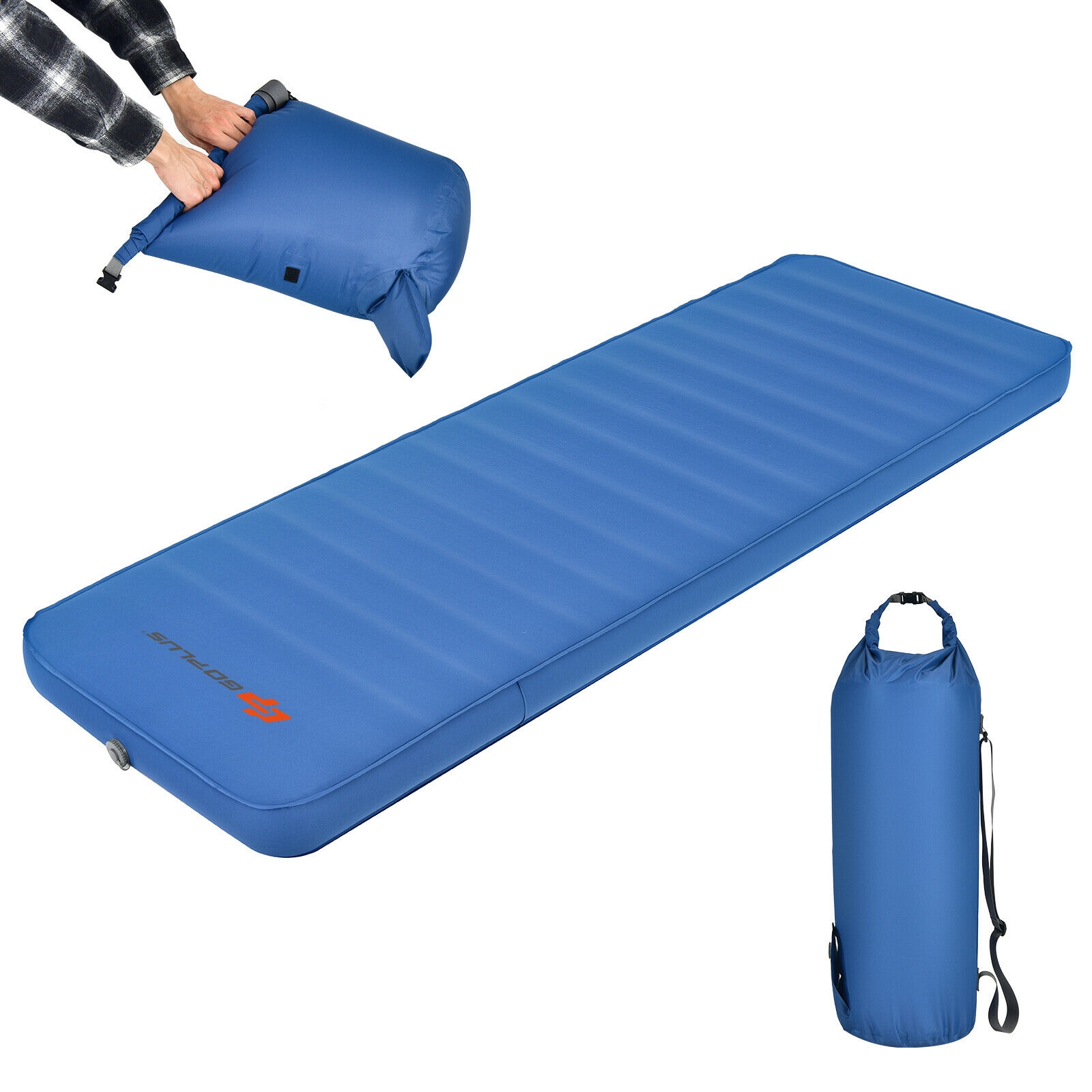 OUTGOO Self Inflating Folding Camping Sleeping Mattress with Carrying Bag for Home, Patio, Outdoor and Everyday Use