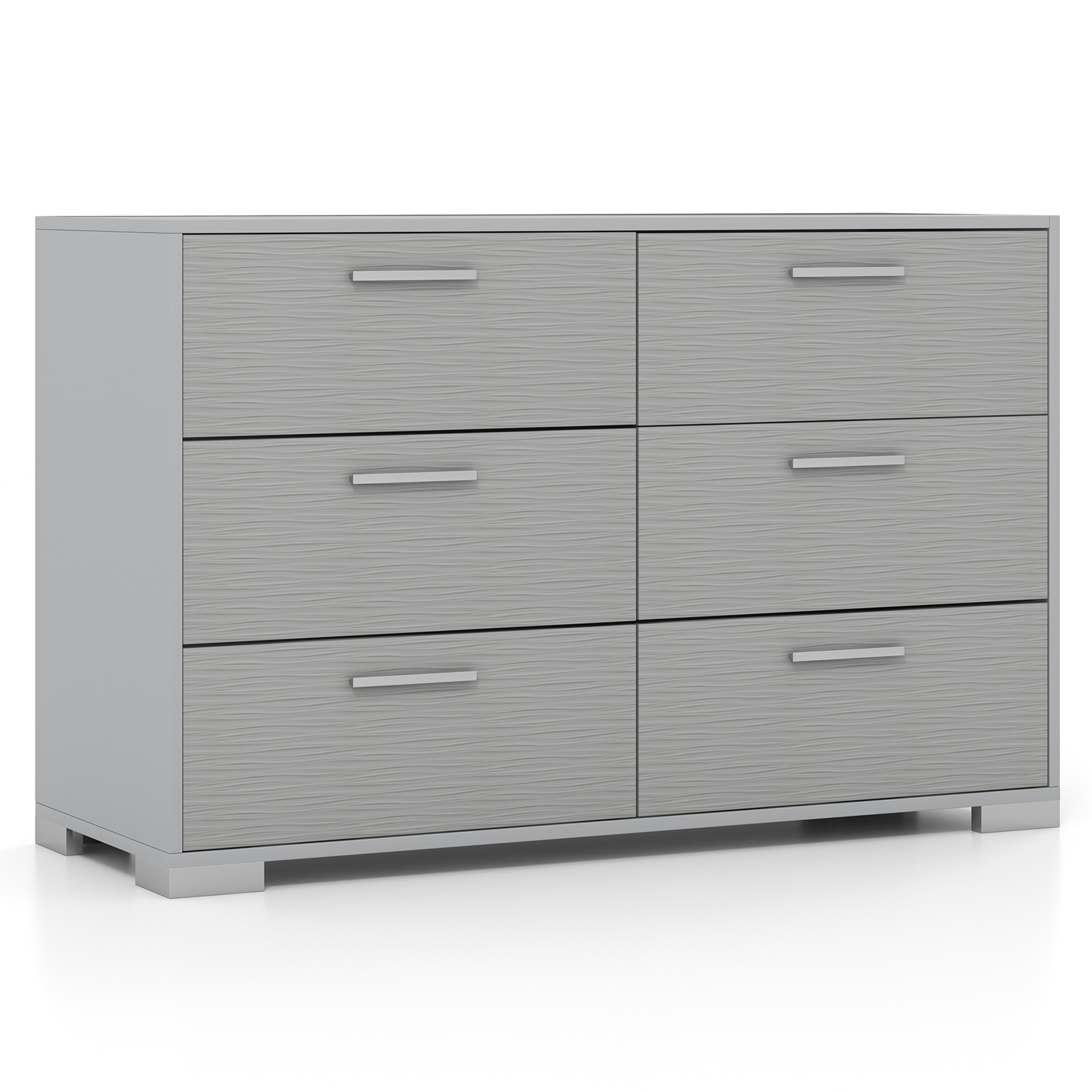 OUTGOO 6 Drawer Storage Cabinet with Metal Legs Handles with Anti-Toppling Devices
