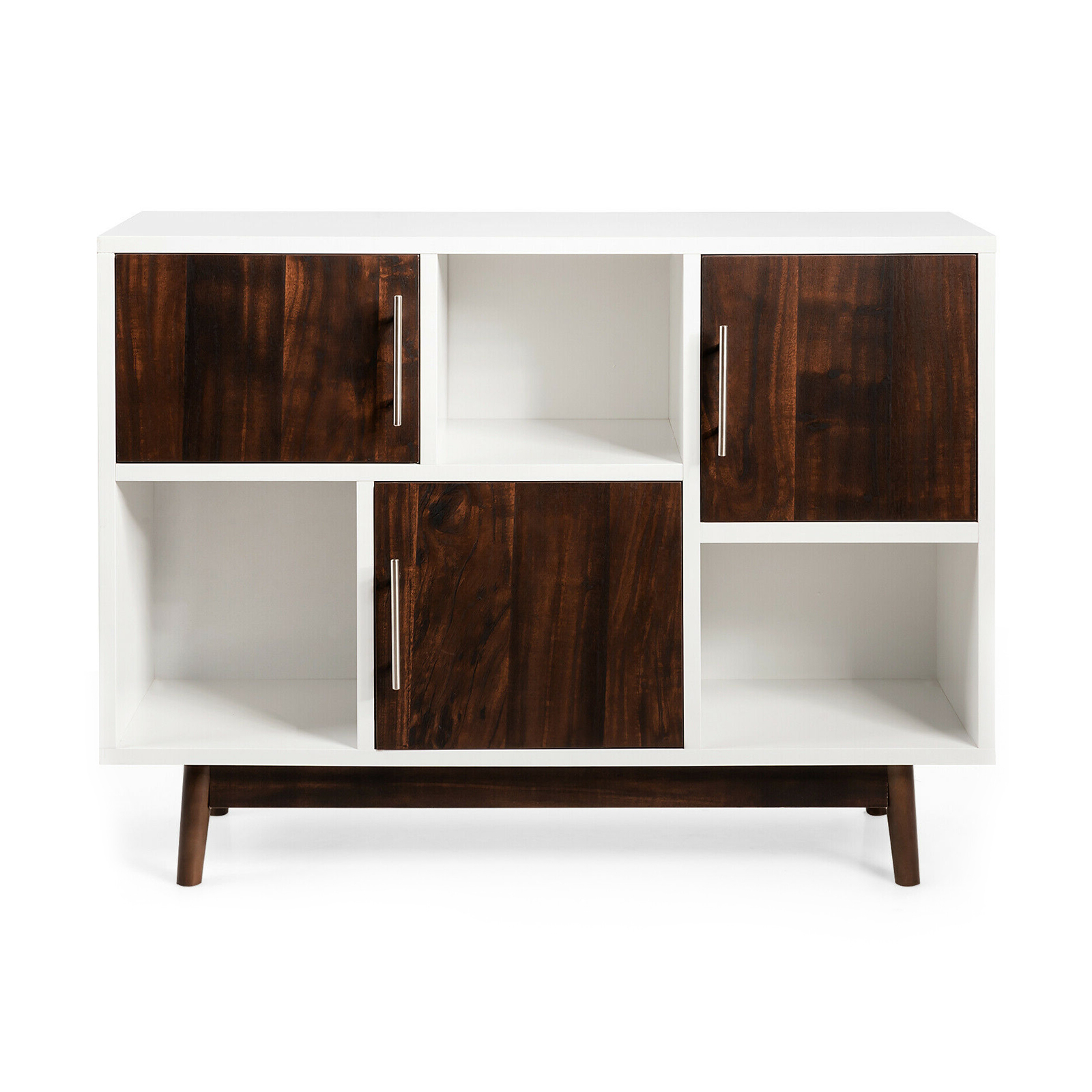 OUTGOO Wood Display Sideboard Storage Cabinet with Storage Compartments for Home, Patio, Outdoor and Everyday Use