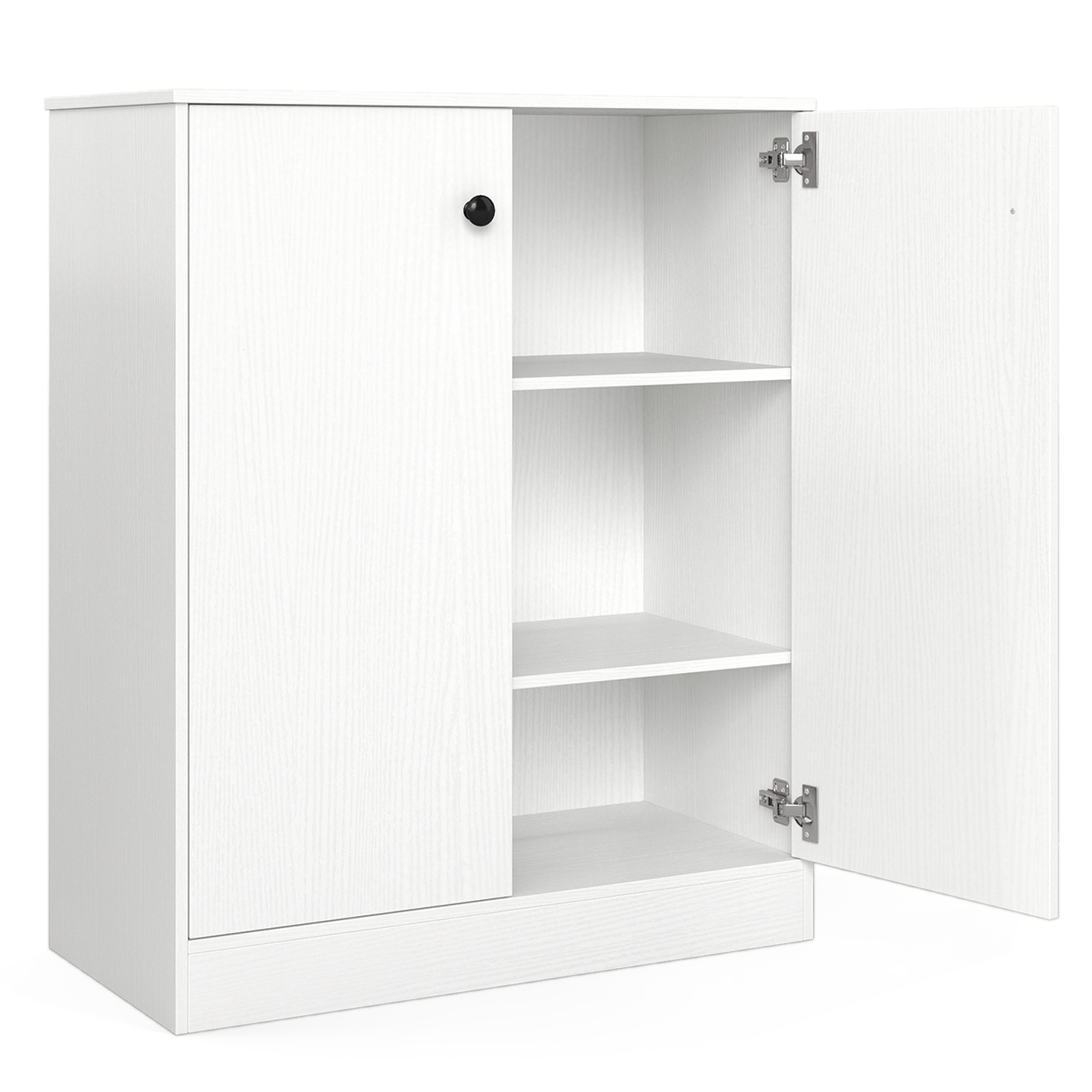 OUTGOO 2 Door Storage Base Cabinet with 3-Tier Shelf for Home, Patio, Outdoor and Everyday Use