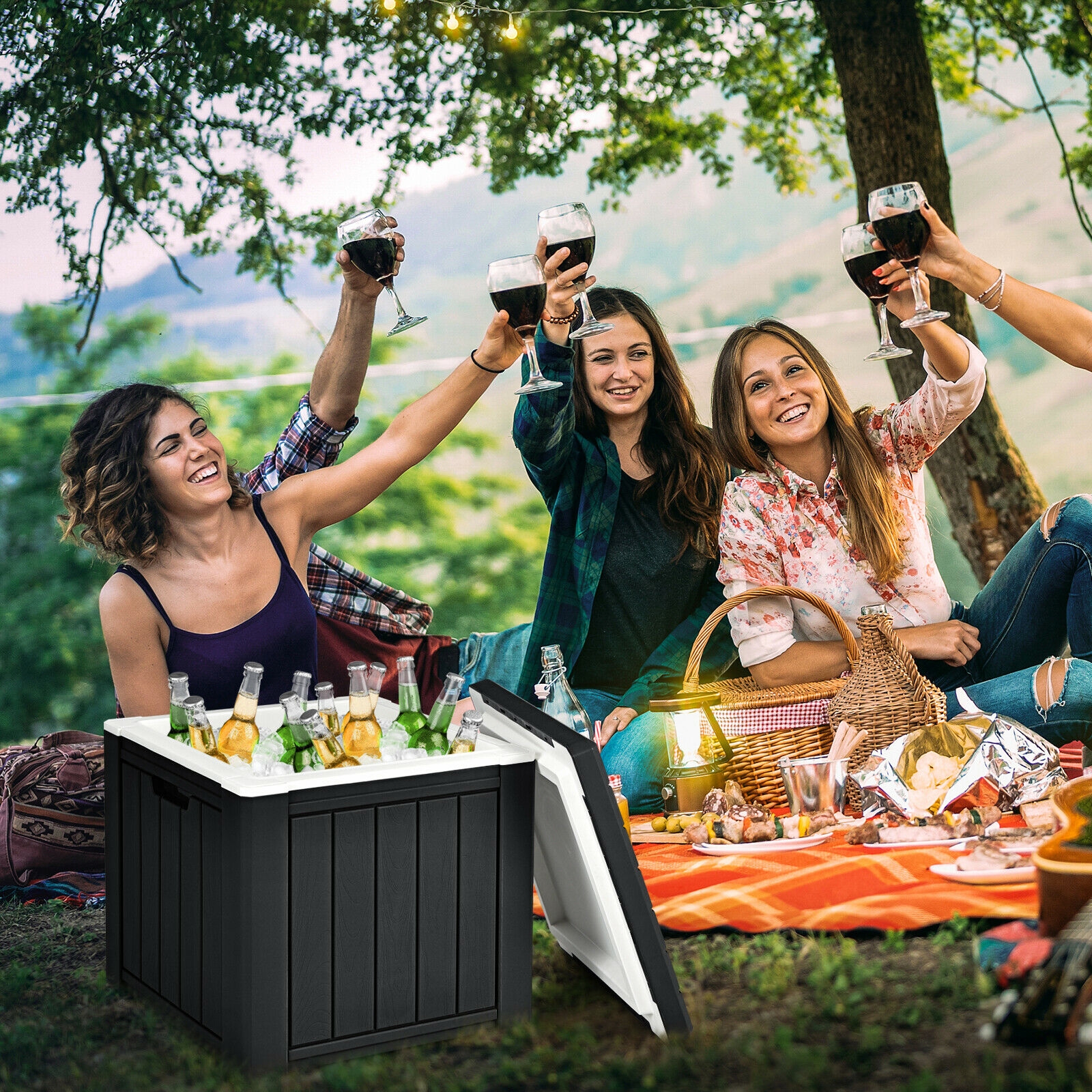 OUTGOO 4-in-1 10 Gallon Storage Cooler for Picnic and Outdoor Activities for Home, Patio, Outdoor and Everyday Use