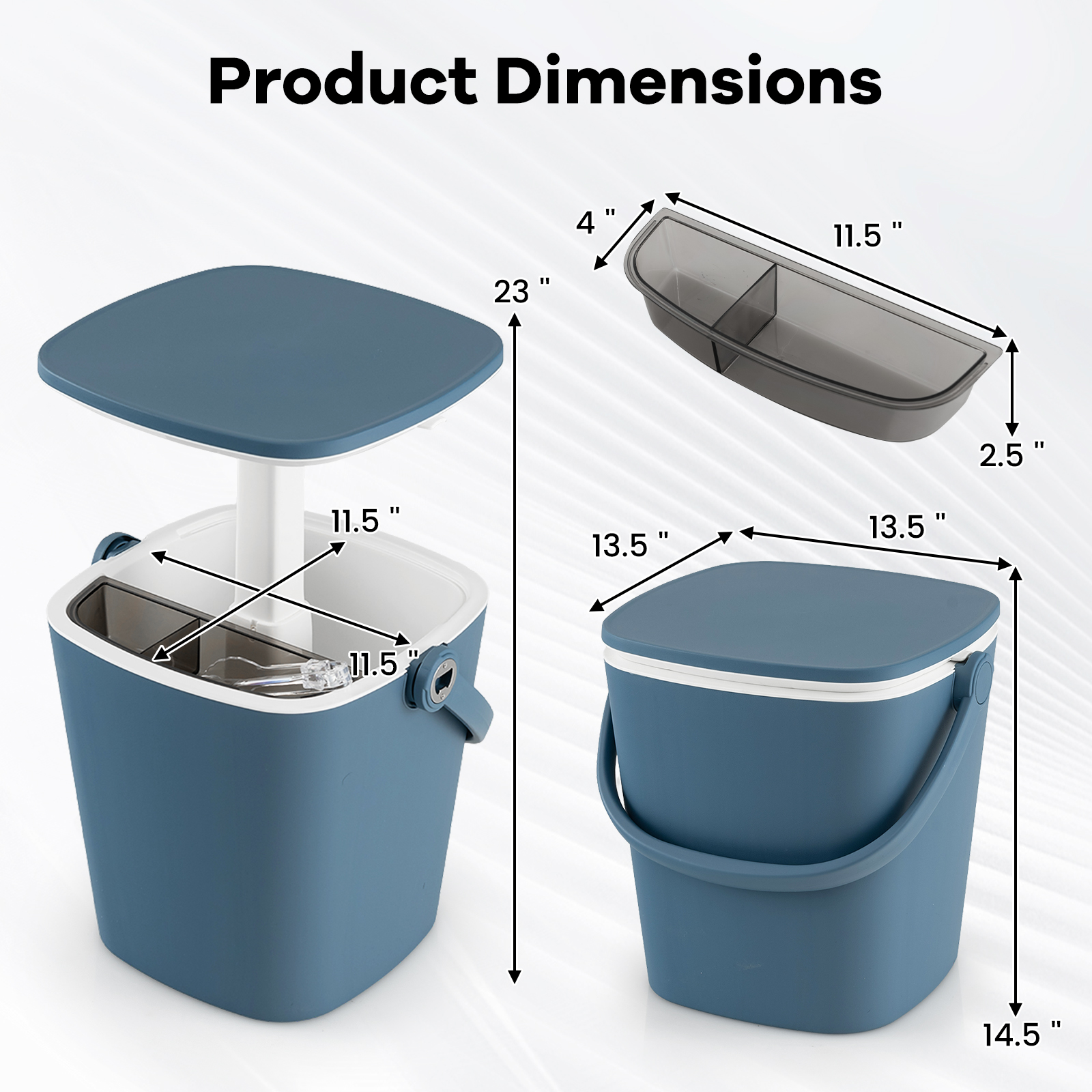 OUTGOO 3-in-1 Portable Cooler Bar Table with Bottle Opener and Lift Top Lid for Camping Poolside