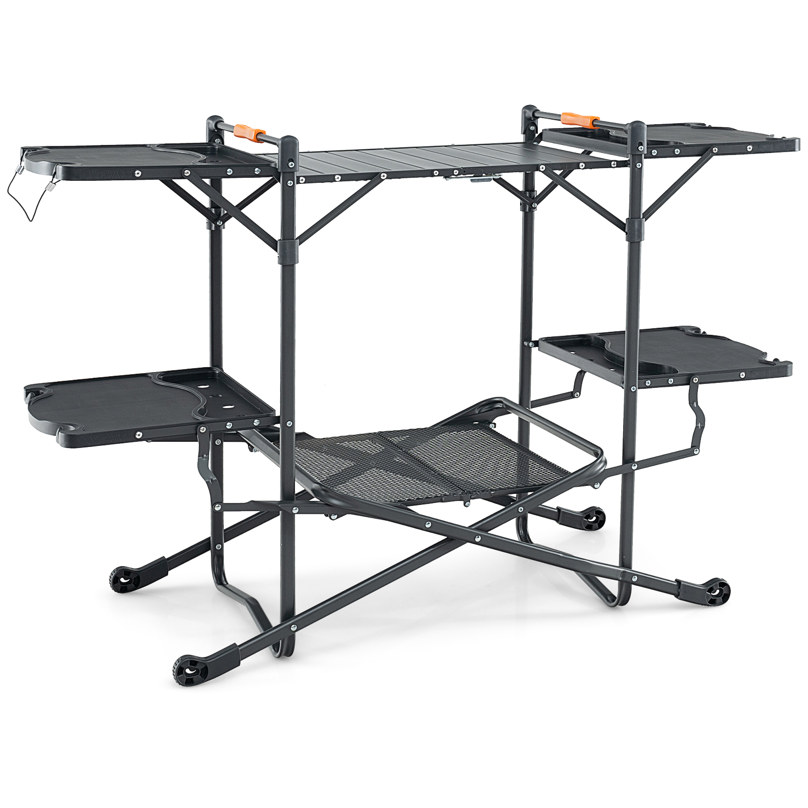 OUTGOO Folding Portable Outdoor Cook Station with Heat-Resistant Aluminum Tabletop