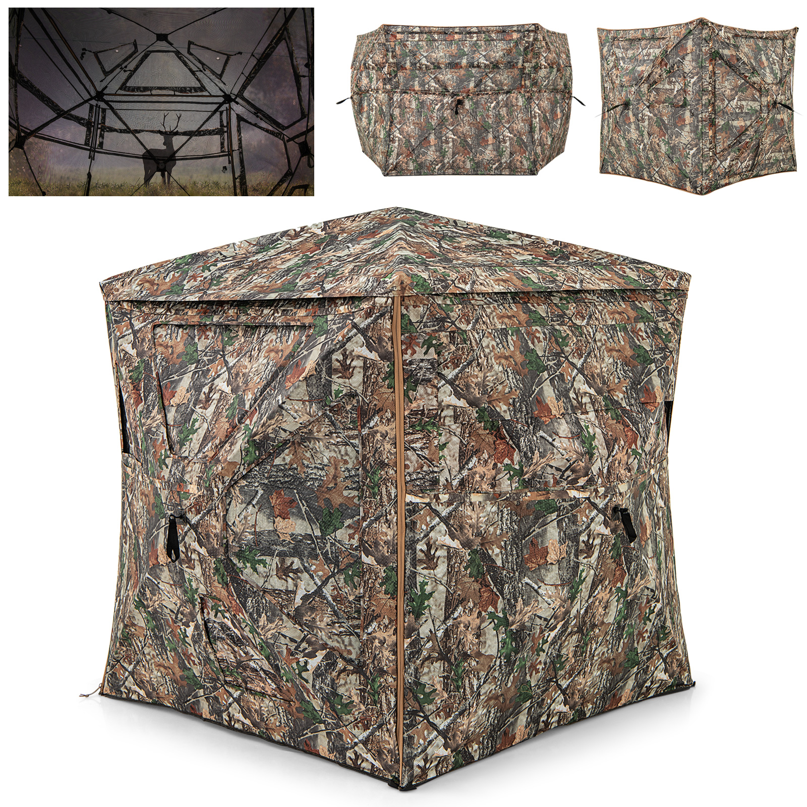 OUTGOO 5-IN-1 Detachable Hunting Blind for 2-3 People with Skylight for Home, Patio, Outdoor and Everyday Use