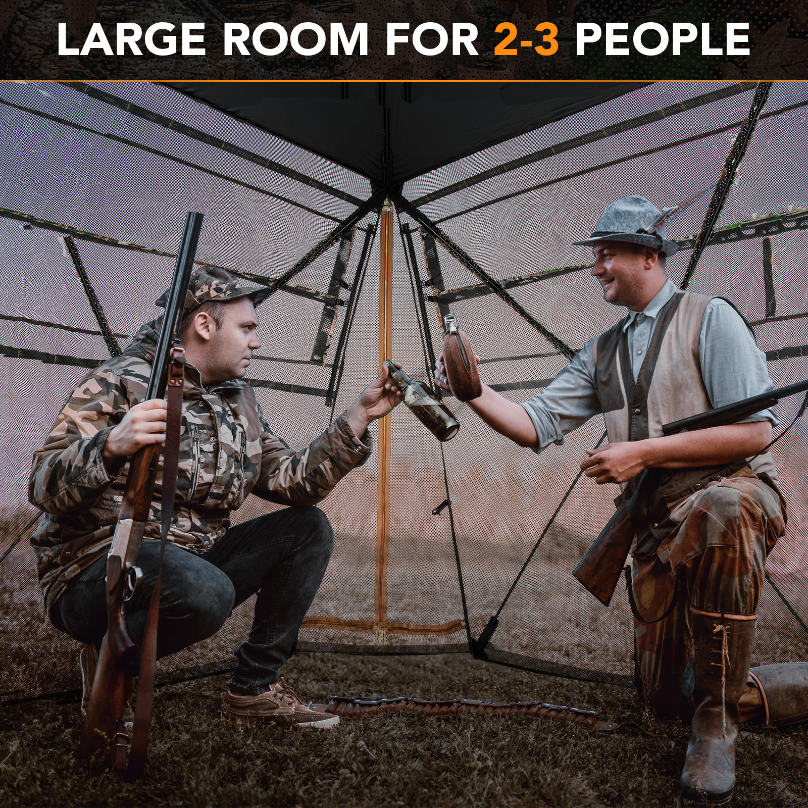 OUTGOO 360° One Way See Through Ground Hunting Blind for Deer and Turkey Hunting