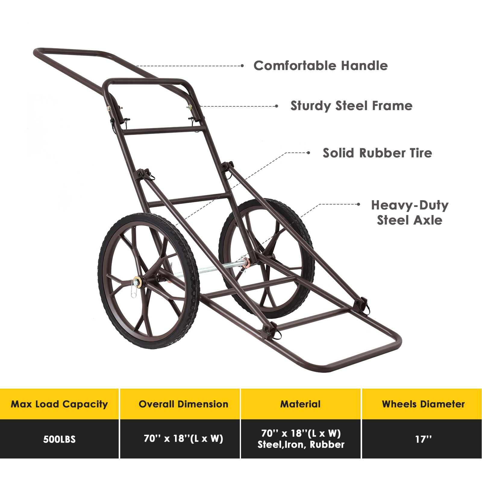 OUTGOO Larger Capacity Folding Deer Game Cart for Home, Patio, Outdoor and Everyday Use