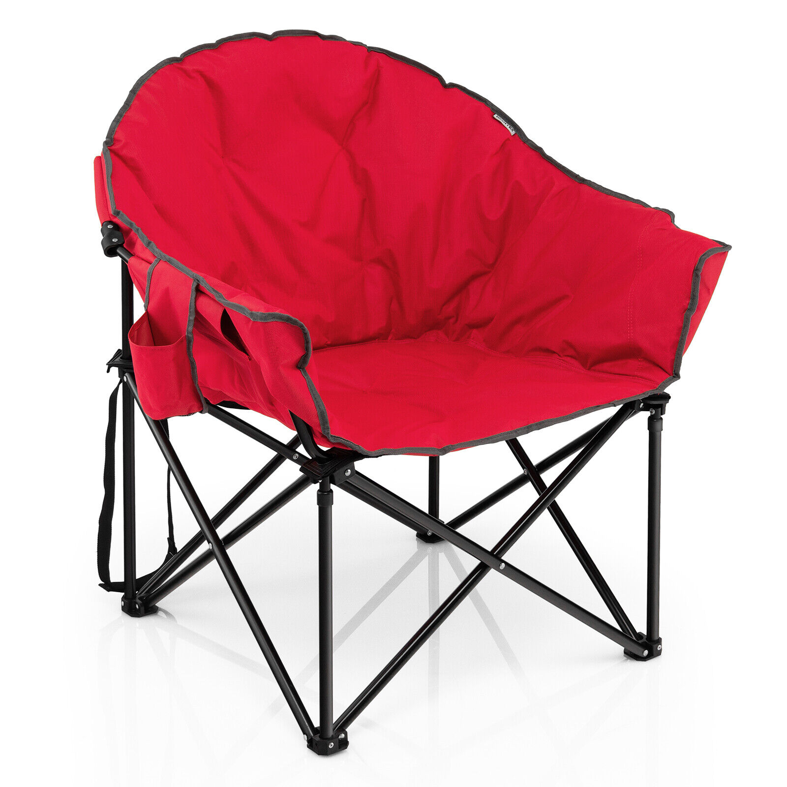 OUTGOO Folding Camping Moon Padded Chair with Carrying Bag for Home, Patio, Outdoor and Everyday Use