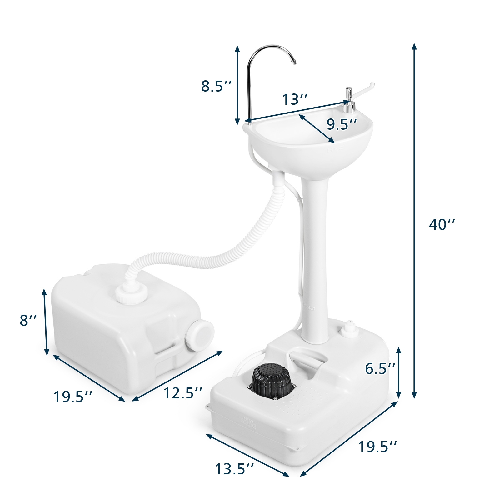 OUTGOO Camping Hand Wash Station Basin Stand with 4.5 Gallon Tank for Home, Patio, Outdoor and Everyday Use