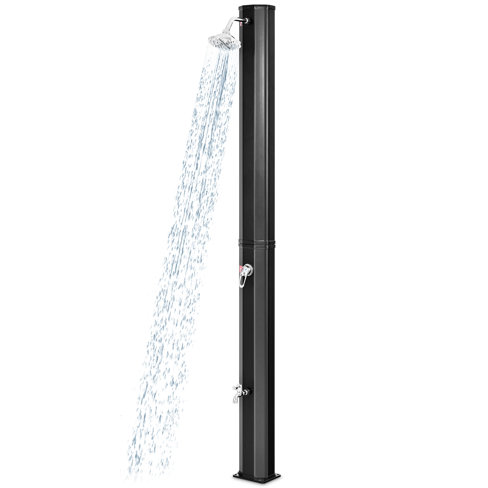 OUTGOO 7.2 Feet Adjustable Outdoor Solar Heating Shower Head for Home, Patio, Outdoor and Everyday Use