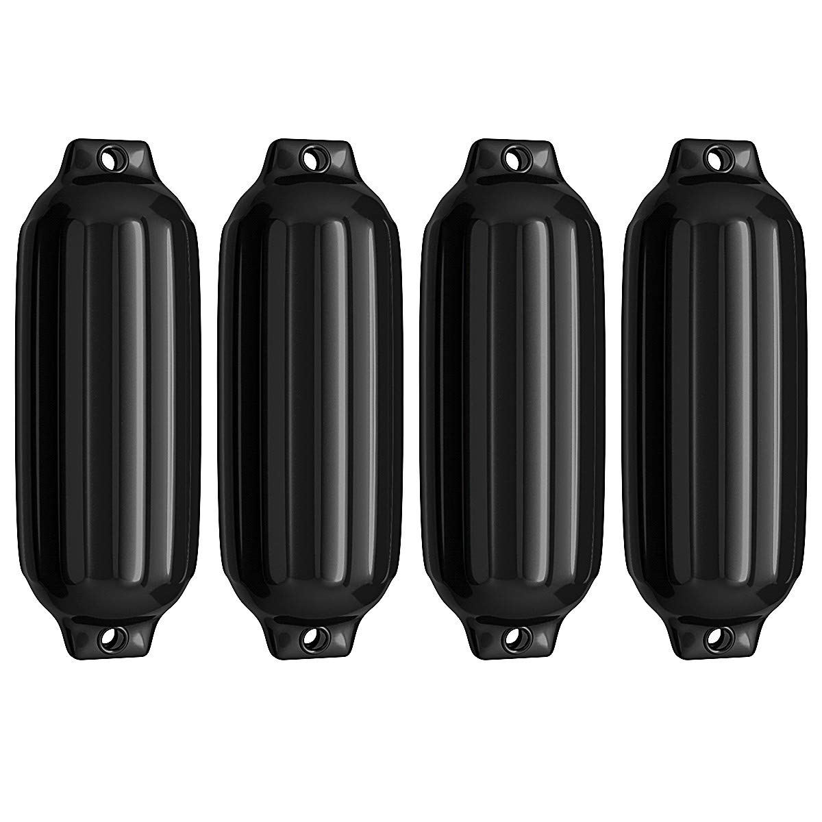 OUTGOO 4 Ribbed Marine 8.5" x 27" Boat Fender Vinyl Bumper for Water Sports, Travel and Outdoor Adventures