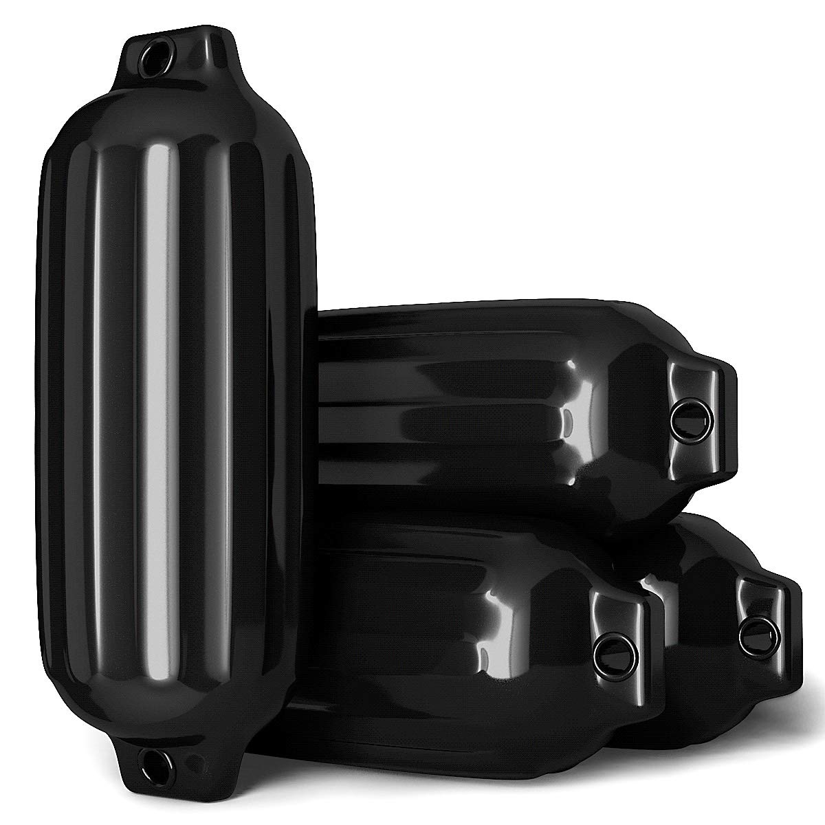 OUTGOO 4 Ribbed Marine 8.5" x 27" Boat Fender Vinyl Bumper for Water Sports, Travel and Outdoor Adventures