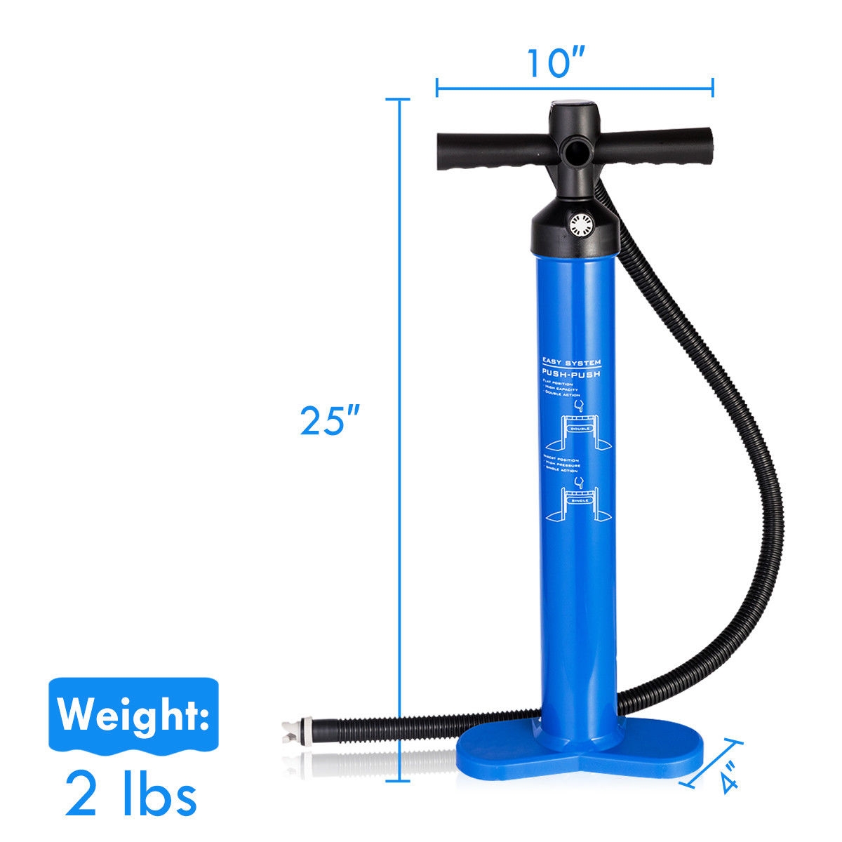 OUTGOO Double Action Manual inflation SUP Hand Pump with Gauge for Home Organization and Everyday Living