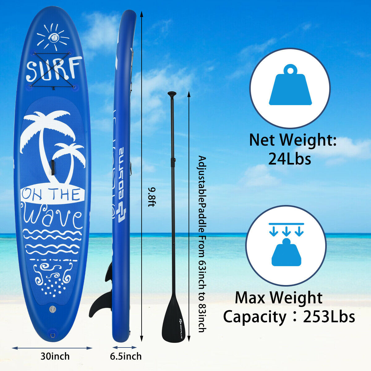 OUTGOO Inflatable and Adjustable Stand Up Paddle Board for Water Sports, Travel and Outdoor Adventures