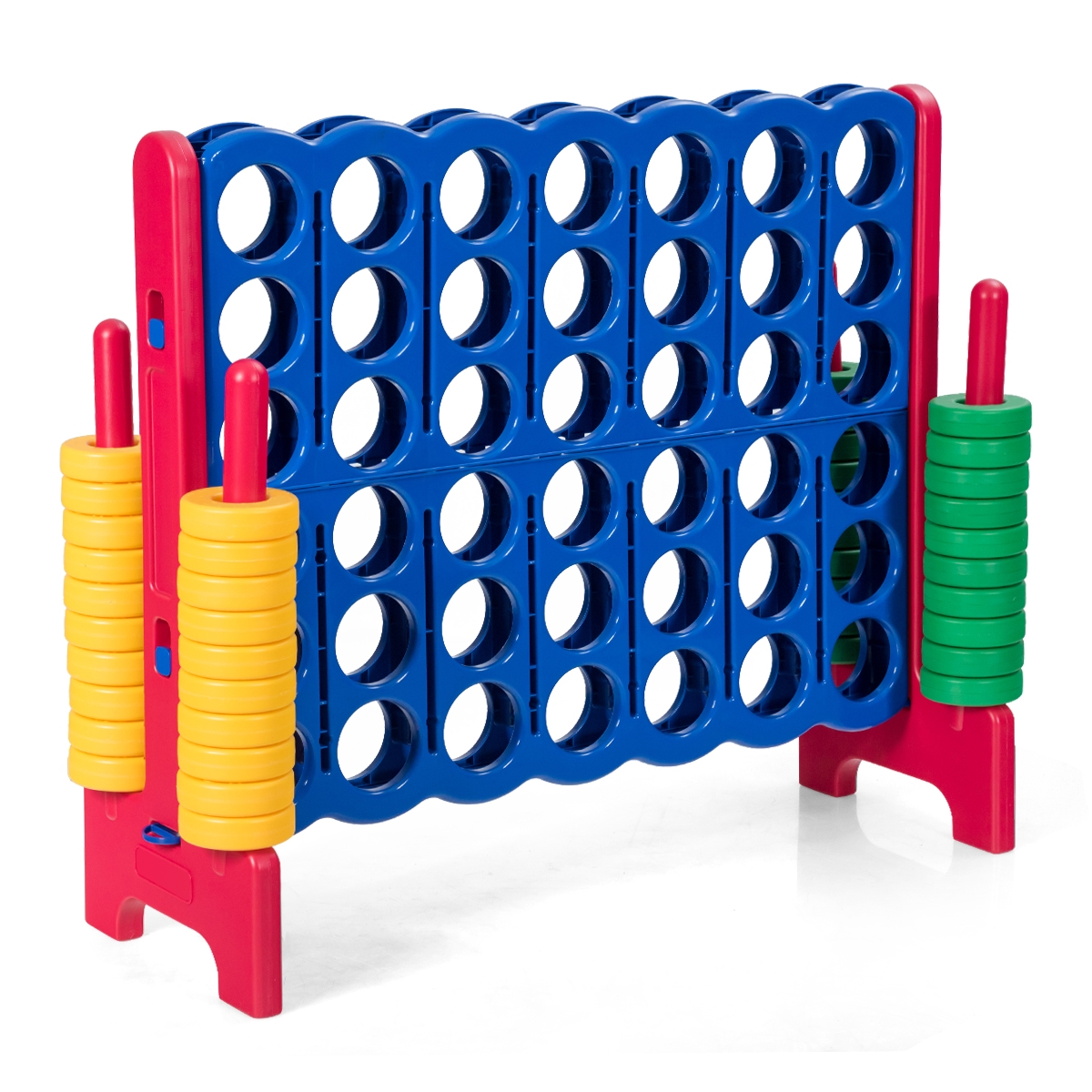 OUTGOO Jumbo 4-to-Score Giant Game Set with 42 Jumbo Rings and Quick-Release Slider