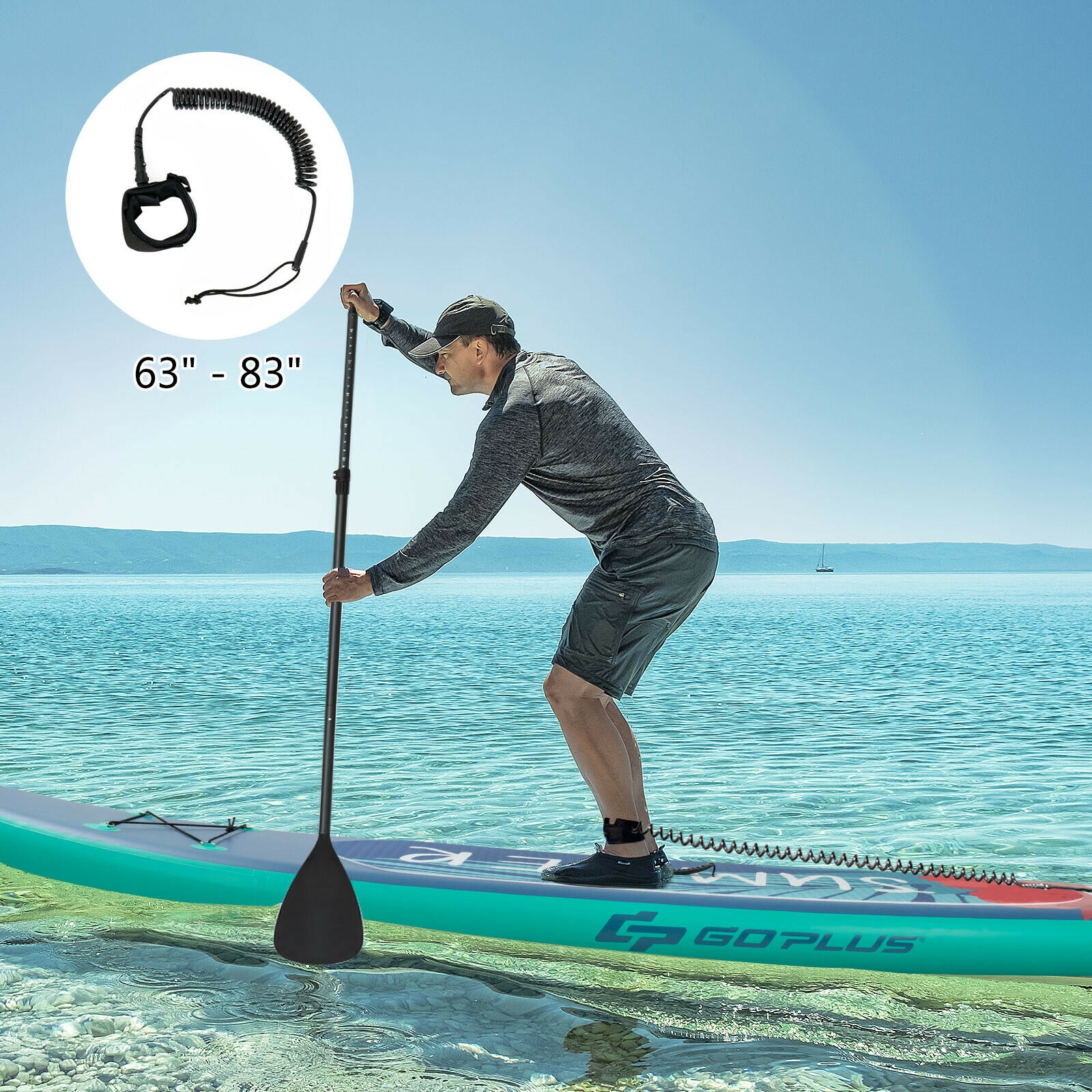 OUTGOO 10 Feet Inflatable Stand Up Paddle Board with Backpack Leash Aluminum Paddle