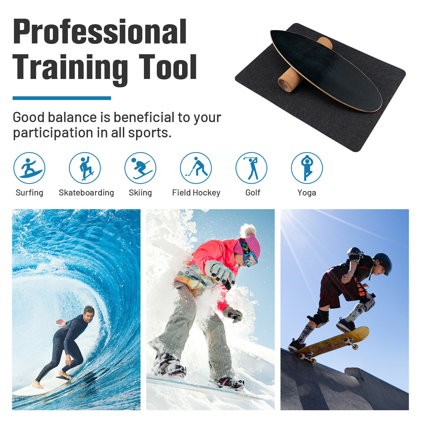 OUTGOO Balance Board Trainer for Core Strength for Active Play, Training and Family Fun