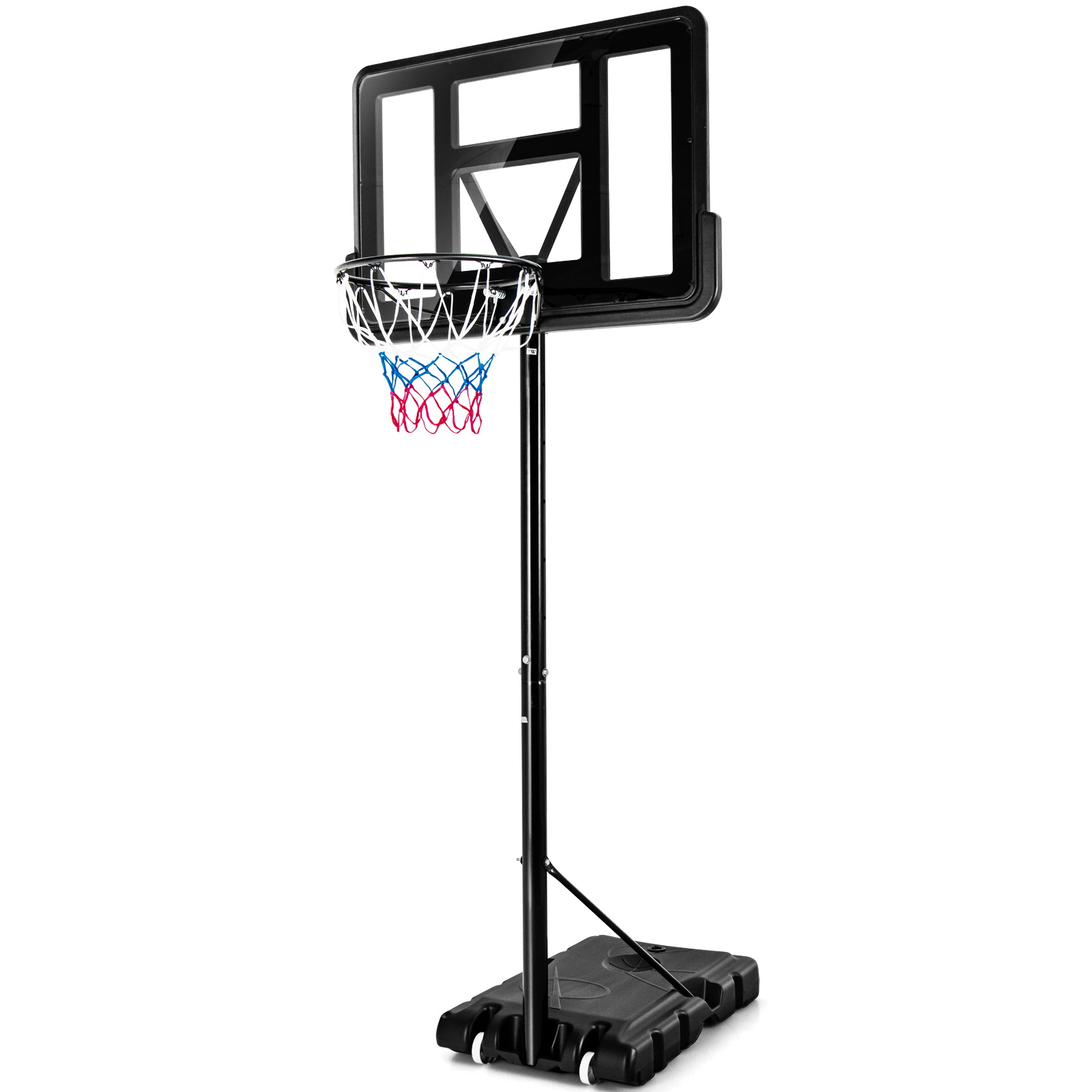 OUTGOO Adjustable Portable Basketball Hoop Stand with Shatterproof Backboard Wheels
